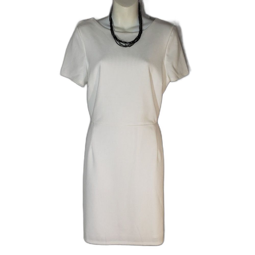 Asos White ponte ruffle back mini dress Size 12